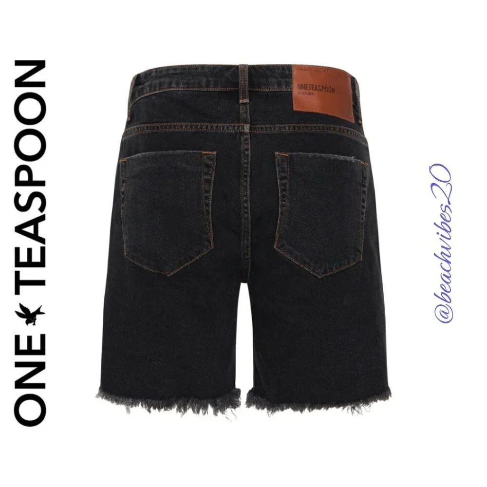 ONE TEASPOON Stevies Low Waist Long Length Boyfriend Denim Shorts 26 NWT 0-290